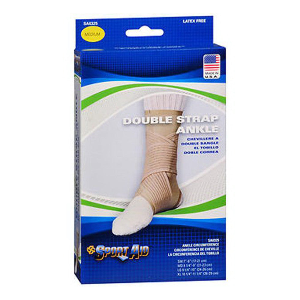 Sportaid Double Strap Ankle, Beige Medium, 1 Ea